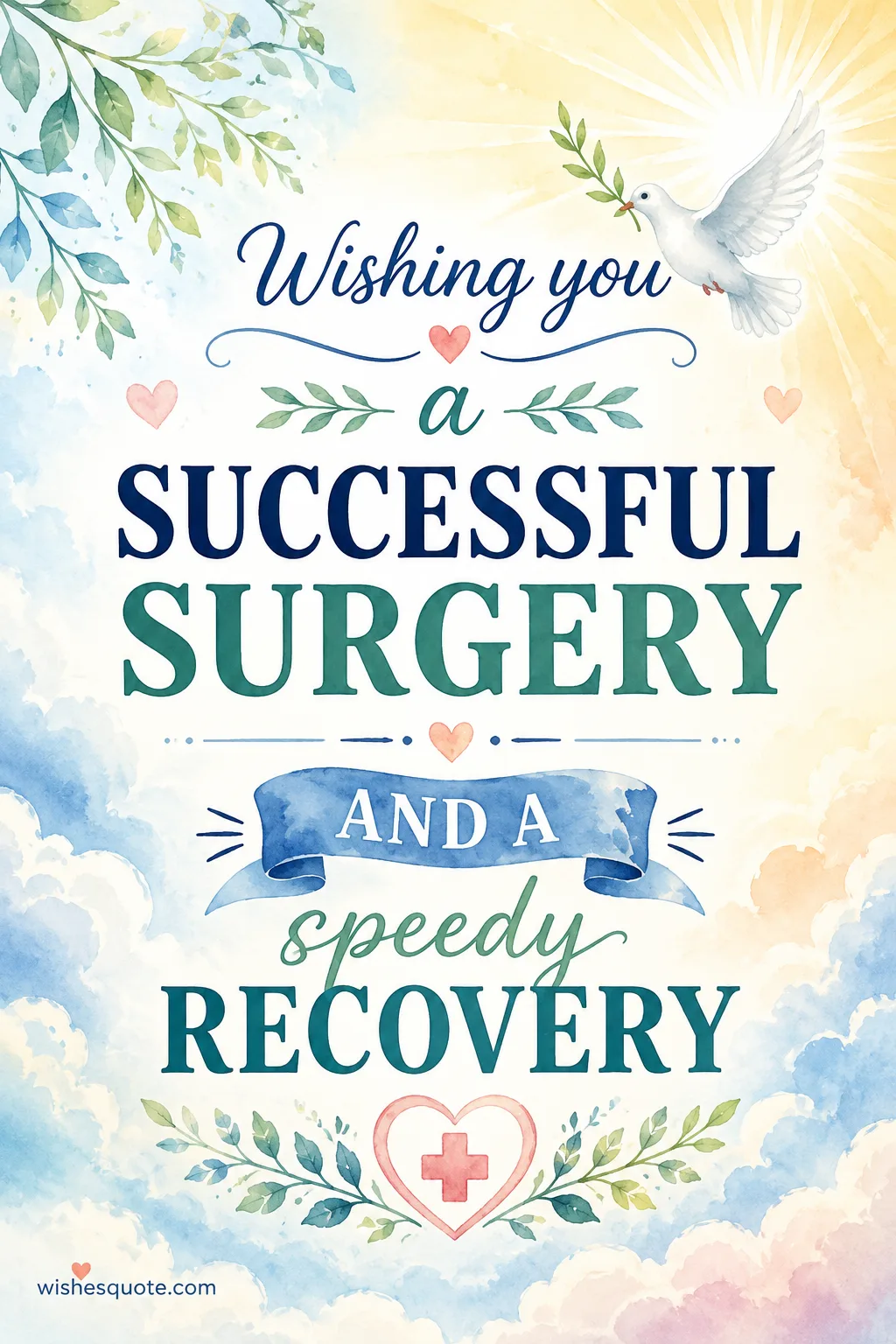 Positive wishes and successful surgery recovery encouragement